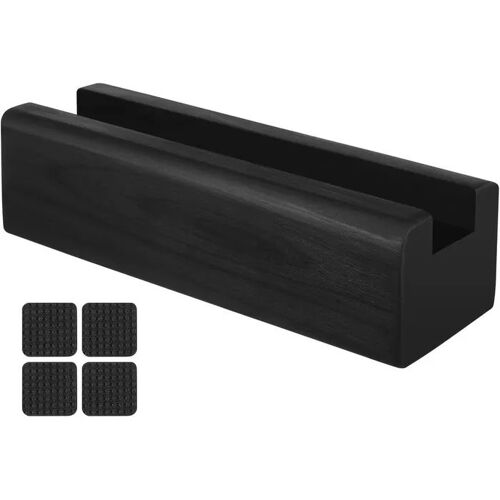 Support pour miroir sur pied en bois noir support stable antidérapant poignée bois 25 x 7,5 x 6,8 cm pour miroirs au sol tableaux