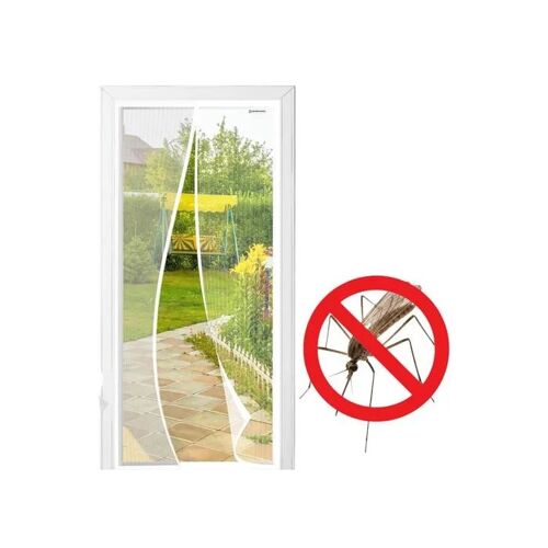 Moustiquaire Magnétique Design4door Pour Porte-Fenêtre Balcon/Terrasse Noir 130 X 210 Cm, Montage Sans Perçage, Fermeture