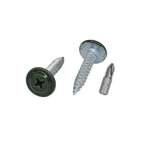 Vis à bois autotaraudeuses acier zingué PH 4.2x25 mm 150 pièces vert oxyde RAL 6020, têtes laquées embout inclus pour panneaux
