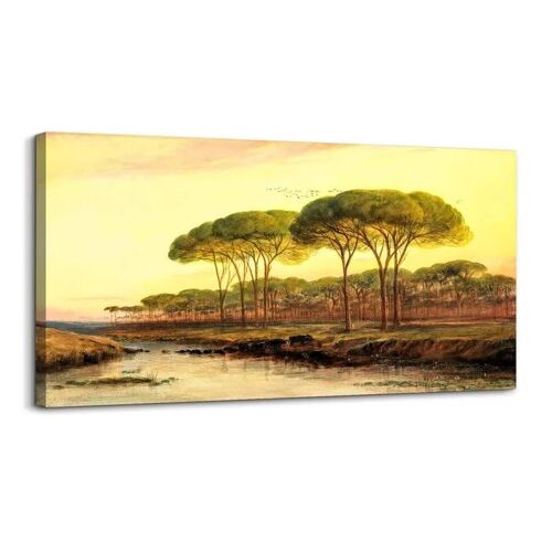 Image sur toile hyidecorartwallart Winter on the Farm vintage paysage Toscane, décoration murale HD Micro Spray, sur châssis en