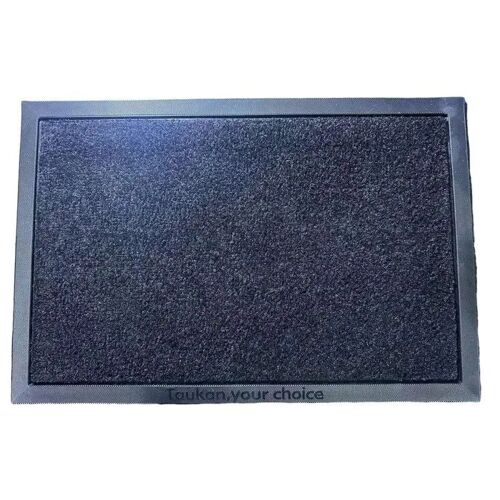 Paillasson Entrée Taukan Antidérapant Antisalissure 40x60 Cm Noir Polypropylène Caoutchouc Fibres Absorbantes Indoor Outdoor Pour