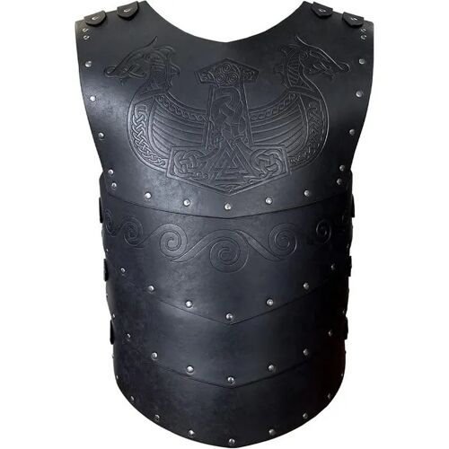 Armure Viking Hiifeuer En Cuir Pu Noir, Costume Chevalier Nordique, Laçages Et Boucles Réglables, Taille Adulte One Size 90-125