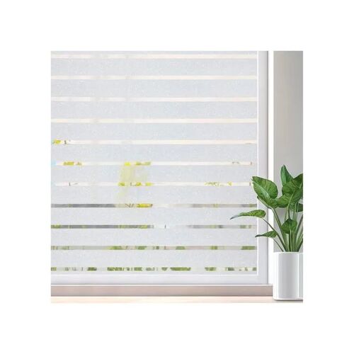 Film statique pour vitres Lifetree à rayures PVC 60 x 200 cm pose sans colle intimité tout en laissant entrer la lumière, fenêtre