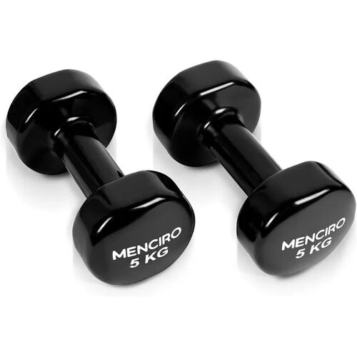Ensemble D¿Haltères Fitness 2 X 5 Kg Antidérapants Caoutchouc Poignée Ergonomique Antiroulis Noir