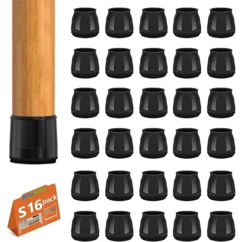 Patins de protection pour pieds de chaise silicone lot de 35, couche de feutre antibruit, pour diamètre 23 à 31 mm, noir, meubles