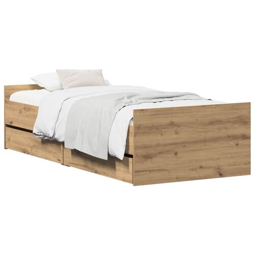 vidaXL Cadre de lit Chêne artisanal 100 x 200 cm Bois d'ingénierie