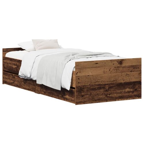 vidaXL Cadre de lit Bois ancien 90 x 200 cm Bois d'ingénierie
