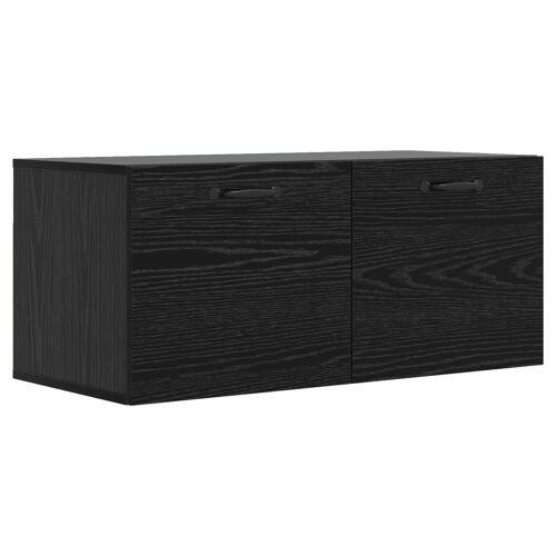 vidaXL Meuble mural Montage mural Chêne noir 80 x 36,5 x 35 cm