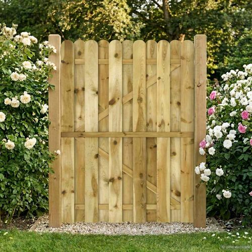 Vidaxl Porte De Jardin 100 X 150 Cm Bois De Pin Massif Vert