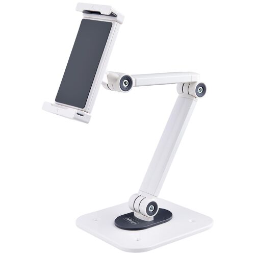 StarTech.com Support de Tablettes Réglable pour Bureau - Support Mural - Capacité 1kg - Support Universel Ergonomique et Articulé pour Tablettes - Support Tablette sur Pied Pivotant/Rotatif