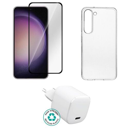 eSTUFF ES-KIT-SAMGALS23 chargeur d'appareils mobiles Téléphone portable Transparent, Blanc Secteur Intérieure