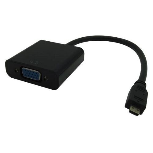 Microconnect HDMIDVGAB câble vidéo et adaptateur 0,25 m HDMI Type D (Micro) VGA (D-Sub) Noir