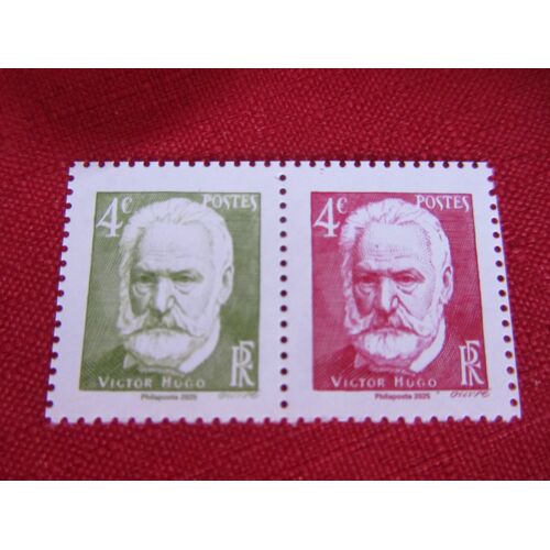 Paire Venant Du Bloc Feuillet Edition Speciale Du 78 Eme Salon Philatélique D'Automne De 2025 Pour Le 140eme Anniversaire De La Mort De Victor Hugo