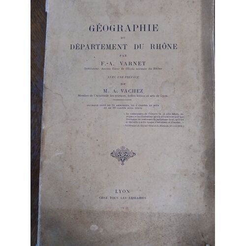 Géographie Du Département Du Rhône Par F. A. Varnet