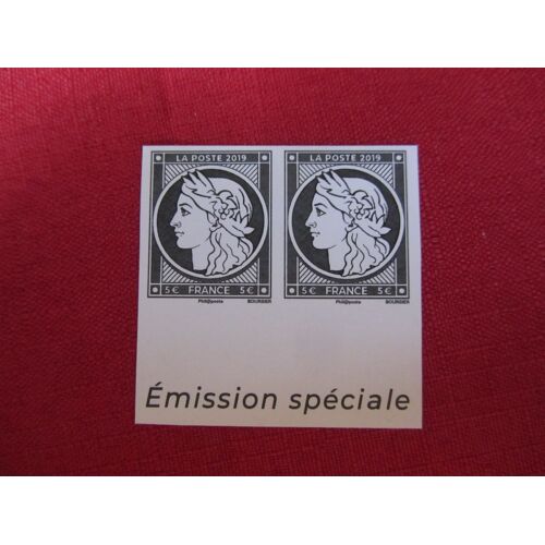 Paire De Timbres Cérès 5 Euros Venant Bloc-Feuillet N° 147 De 4 Timbres Cérès Non Dentelé Émis Pendant Le Salon Philatélique D'Automne À Paris 2019.