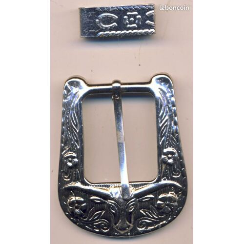 Boucle De Ceinture En Fer Blanc Type Western Avec Coulissant, Largeur De Ceinture 20mm