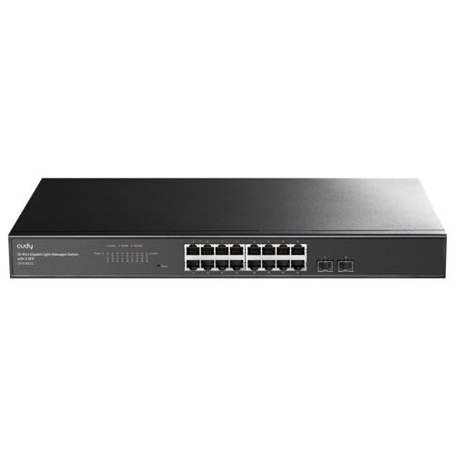 Cudy 16-Port Gigabit Cloud Easy-Managed Switch with 2 SFP, GS1016ES2 1.0 Géré L2 Gigabit Ethernet (10/100/1000) Noir