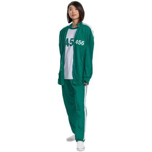 Disguise Survêtement Netflix Squid Game Joueur 456 Pour Adultes, Sous Licence Officielle, Parfait Pour Halloween, Comprend Un Survêtement 2 Pièces Et Un T-Shirt 456, Unisexe, Disponible En S/M Et L/Xl