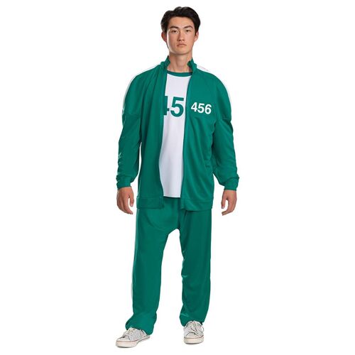 Disguise Survêtement Netflix Squid Game Joueur 456 Pour Adultes, Sous Licence Officielle, Parfait Pour Halloween, Comprend Un Survêtement 2 Pièces Et Un T-Shirt 456, Unisexe, Disponible En S/M Et L/Xl
