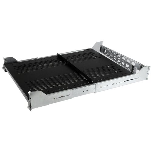 StarTech.com Étagère Coulissante 2U pour Serveur avec Bras de Gestion des Câbles - Profondeur de Montage Réglable de 27,6 à 31,6 pouces - 50kg - Étagère 19" pour Rack d'Équipement - Profondeur 24 Pouces