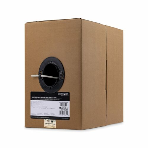 StarTech.com Câble Ethernet Cat 5e en Vrac - 304,8 m - Solide - Classé CMR - Gris - Conforme TAA
