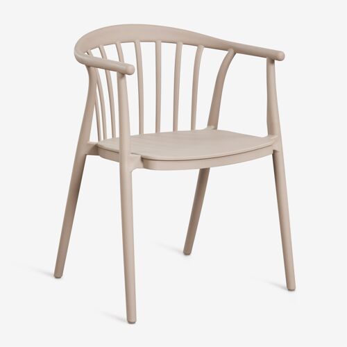 Chaise De Jardin Empilable Avec Accoudoirs En Polypropylène Ivor Moka Brown