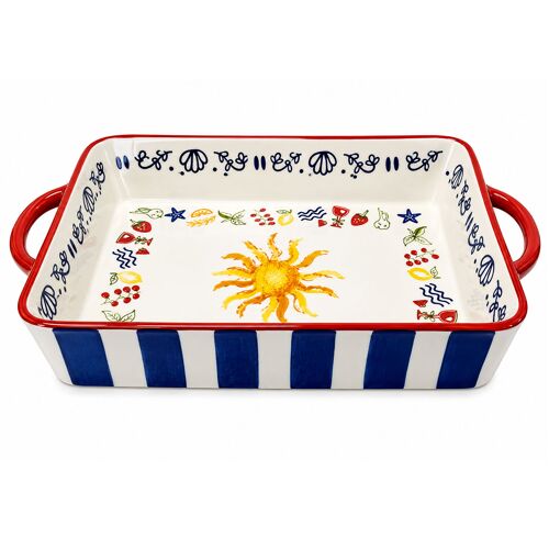 Plat À Gratin Soleil En Céramique Avec Poignées 32 Cm