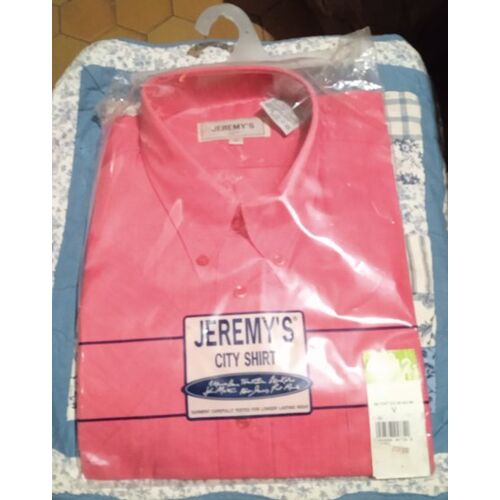Chemise Homme - " Jeremy'S " - Rose - Manches Courtes - Taille 42 - Neuve Avec Etiquette