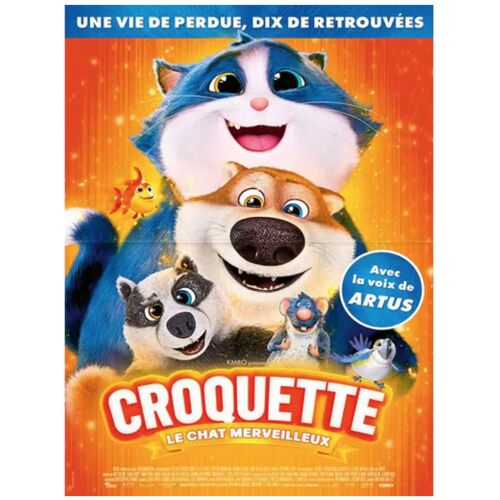 Croquette, Le Chat Merveilleux (10 Lives) - Véritable Affiche De Cinéma Pliée - Format 40x60 Cm - De Christopher Jenkins - Film D'Animation - 2023