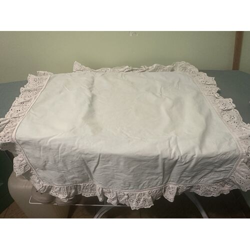 2 Taies Oreillers Vintage Broderie Anglaise