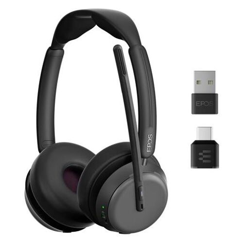 EPOS IMPACT 1000 - Micro-casque - sur-oreille - Bluetooth - sans fil - USB-C - noir - Optimisé pour la CU, Certifié pour Microsoft Teams