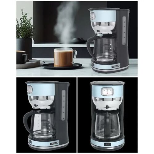 Cafetière - Rétro Vintage - 1.4 L - 10 Tasses - 1000w - Sans Fil ¿ Bleue Inox