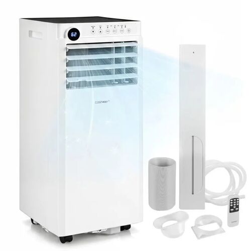 Climatiseur Mobile 9000 BTU 2,5kW Wifi 4 en 1 R290 COSTWAY-Refroidissement,Déshumidificateur,Ventilateur,Mode Nuit-Kit Fenêtre-42¿