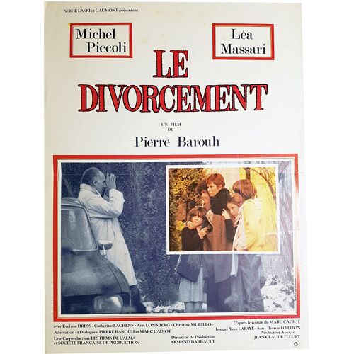 Le Divorcement - Véritable Affiche De Cinéma Pliée - Format 40x60 Cm - De Pierre Barouh Avec Michel Piccoli, Lea Massari, Anne Lonnberg, Isabelle Falk, Jacques Coutureau - 1979