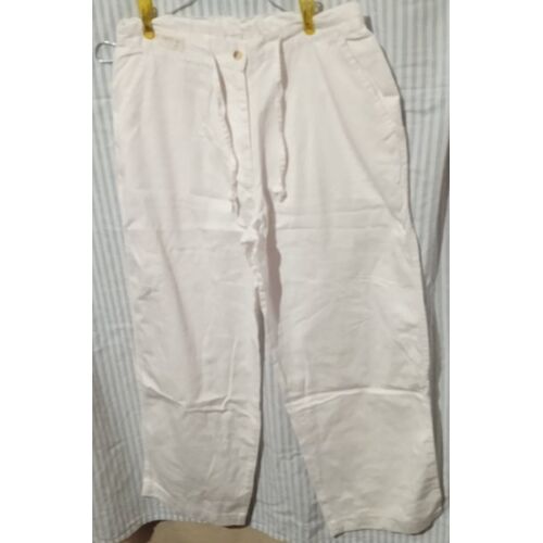 Pantacourt Femme - " Hot Station " - Blanc - 100% Coton - Taille 40