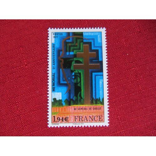 Timbre Provenant Du Livret N° 4024 "50 Ans Gravés Dans L'Histoire" Tiré À 12050 Exemplaires : 5ème Anniversaire Du Mémorial Au Général De Gaulle