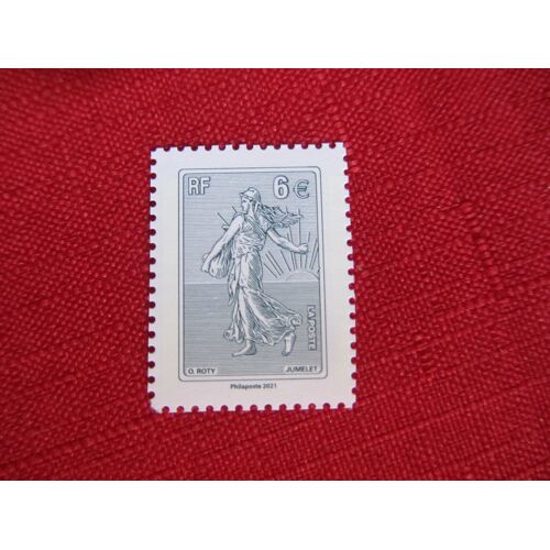 Timbre Semeuse Lignée N° 5532 Bleu 6€ Venant Du Feuillet Anniversaire Des 100 Ans Du Premier Timbre De Semeuse Lignée (Tirage Limité)
