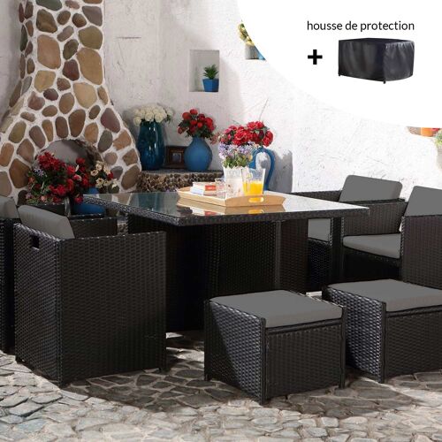 Miami 8 Noir/Gris + Housse De Protection