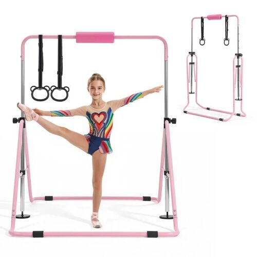 Barre De Gymnastique Pour Enfants-Duoku-Capacité 63,5 Kg, Pour L'entraînement, Équipement Pliable Et Réglable En Hauteur, Rose