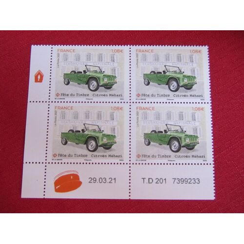 Bloc De 4 Timbres Citroen Mehari N° 5519 (Coin Date 29/03/2021)