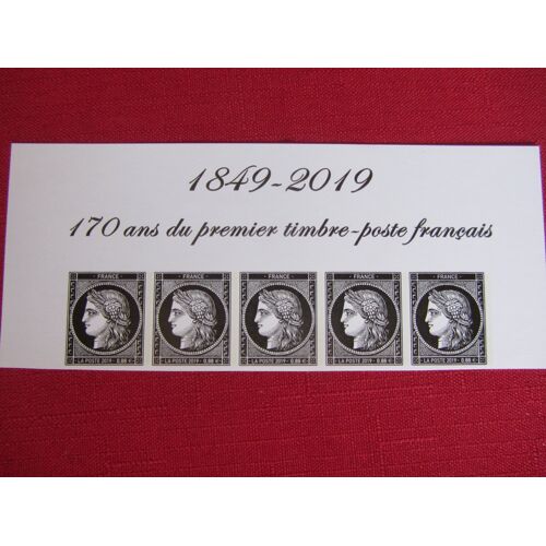 Ceres 0.88 Euro Pour Les 170 Ans Du Timbre Français (Bande De 5 Timbres Haut Du Bloc Feuillet N°F5305 Avec Inscription)