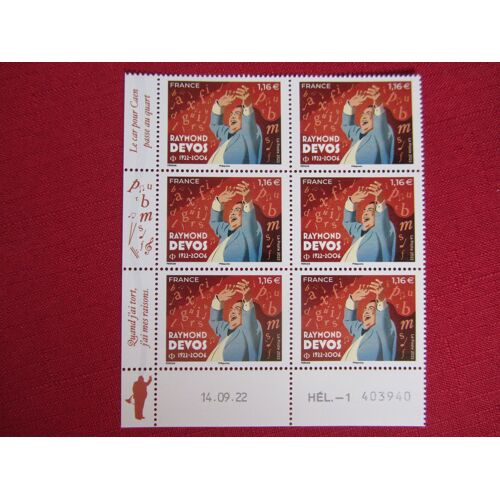 Bloc De 6 Timbres Raymond Devos (Coin Date14/09/2022)