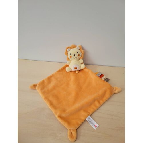 Doudou lion orange jaune nicotoy