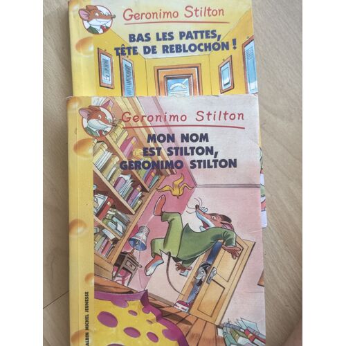 Lot De 2 Livres Geronimo Stilton : Mon Nom Est Stilton , Et Bas Les Pattes Tête De Reblochon 