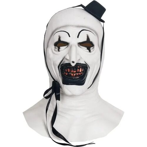 Masque D¿Halloween Intégral Latex Aucune Art The Clown Terrifier, Réaliste Effrayant, Clown Cinéma D¿Horreur, Pour Adultes, Blanc