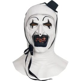 Masque D¿Halloween Intégral Latex Aucune Art The Clown Terrifier, Réaliste Effrayant, Clown Cinéma D¿Horreur, Pour Adultes, Blanc