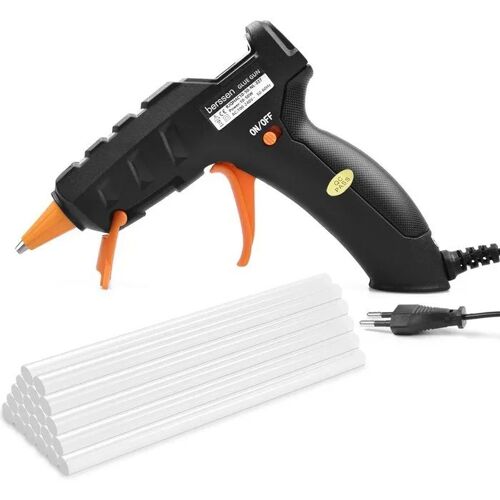 pistolet à colle chaude 50W + 20 recharges colle 7x140 mm, chauffe 2-4 min, technologie PTC, buse anti-brûlure, pour bricolage