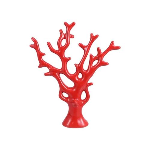 Sculpture Corail Artificiel Moderne Rouge Objet de Décoration Design pour Salon Bureau Style Loft Glamour Résistant et Stable 1