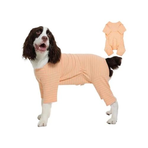 Combinaison Chaude Pour Chien Polaire Orange Xl, Vêtement Hiver Confortable, Pyjama 4 Pattes Élastique, Protection Froid Et Poils