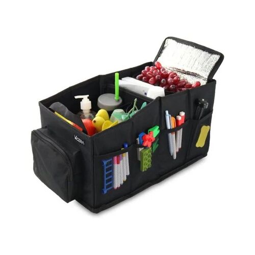 Organisateur De Voiture Pour Enfants Pliable, Tissu Oxford 600d Imperméable, Parois Stables, Sac Isotherme Amovible, Noir